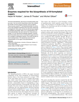 Enzymes Required for the Biosynthesis of N-Formylated Sugars