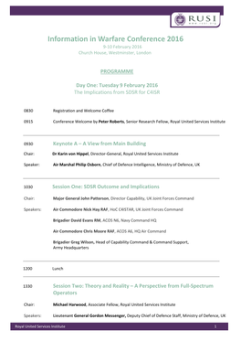 Information in Warfare Conference Programme.Pdf