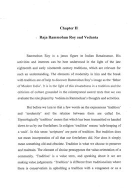 Chapter II Raja Rammohun Roy and Vedanta