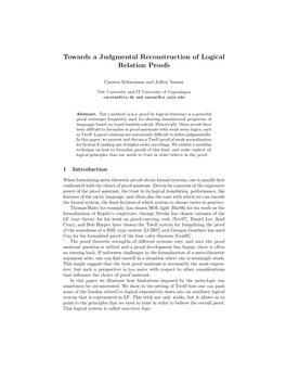 Towards a Judgmental Reconstruction of Logical Relation Proofs