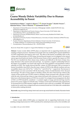 Coarse Woody Debris Variability Due to Human Accessibility to Forest