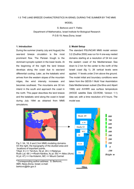 1.5 the Land Breeze Characteristics in Israel During the Summer by the Mm5