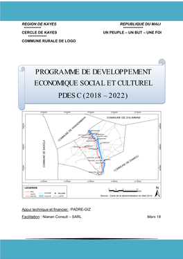 Programme De Developpement Economique Social Et Culturel Pdesc (2018 – 2022)