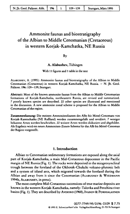 Ammonite Faunas and Biostratigraphy of the Albian to Middle Cenomanian (Cretaceous) in Western Korjak-Kamchatka, NE Russia