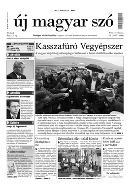 Új Magyar Szó 8. Évf. 35. (1607.) Sz. (2012. Február 21., Kedd)