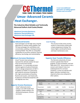 Umax® Advanced Ceramic Heat Exchanger