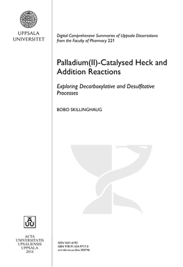 Palladium(II)-Catalysed Heck and Addition Reactions