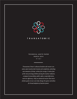 TECHNICAL WHITE PAPER MARCH 2014 V 1.0.1 Transatomic Power's