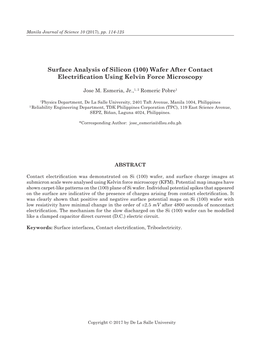 Wafer After Contact Electrification Using Kelvin Force Microscopy