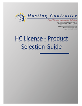 HC License Selection Guide