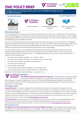 EMC POLICY BRIEF a Weekly Round up of Local Government News in the East Midlands Brought to You by East Midlands Councils