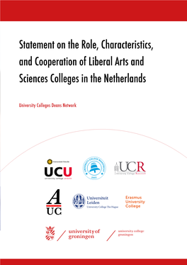 Statement on the Role, Characteristics, and Cooperation of Liberal Arts and Sciences Colleges in the Netherlands