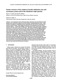 Seismic Structure of the Southern Cascadia Subduction Zone and Accretionaryprism North of the Mendocino Triple Junction