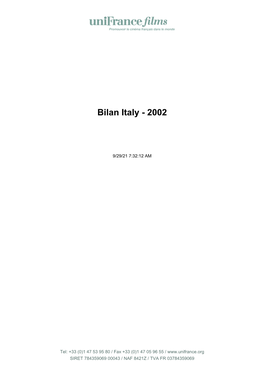 Bilan Italy - 2002