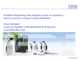 Problem Reporting and Analysis Linux on System Z - How to Survive a Linux Critical Situation