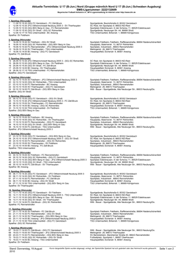 Aktuelle Terminliste: U 17