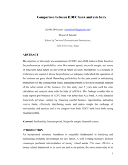 Comparison Between HDFC Bank and Axis Bank