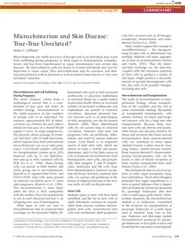 Microchimerism and Skin Disease: True-True Unrelated?