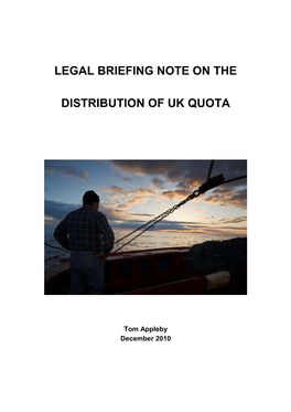Legal Briefing Note on the Distribution of UK Quota