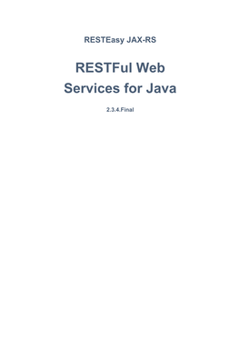 Restful Web Services for Java