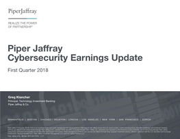 Piper Jaffray Cybersecurity Earnings Update