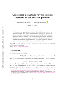 Generalized Derivatives for the Solution Operator of the Obstacle Problem