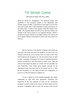 Till Shiloh Come