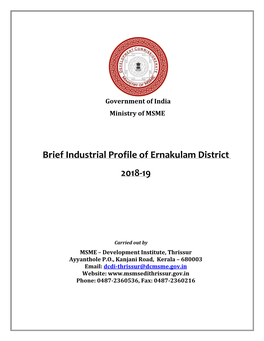 Industrial Profile- Ernakulam District 2018-19