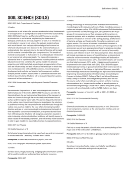 Soil Science (SOILS) 1