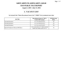 Ii. Master Recruitment Source List ("Mrsl")