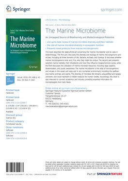 The Marine Microbiome an Untapped Source of Biodiversity and Biotechnological Potential