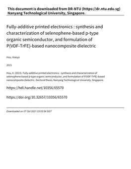 Fully‑Additive Printed Electronics