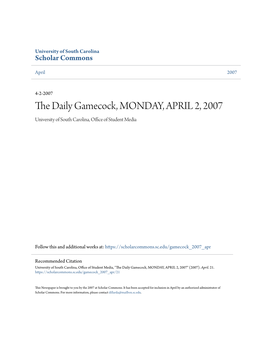 The Daily Gamecock, MONDAY, APRIL 2, 2007