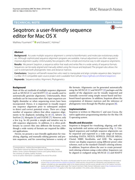 A User-Friendly Sequence Editor for Mac OS X