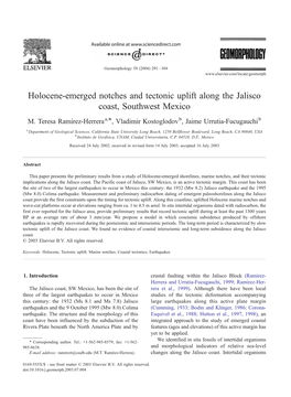 Holocene-Emerged Notches and Tectonic Uplift Along the Jalisco Coast, Southwest Mexico