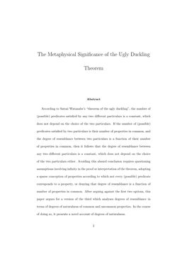 The Metaphysical Significance of the Ugly Duckling Theorem