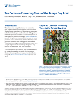 Ten Common Flowering Trees of the Tampa Bay Area1 Gitta Hasing, Andrew K