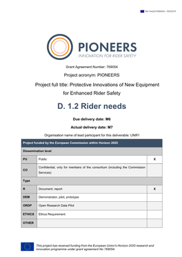 D. 1.2 Rider Needs