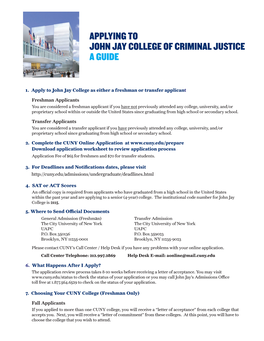 Applying to John Jay College of Criminal Justice a Guide