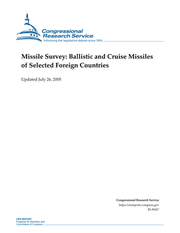 Ballistic and Cruise Missiles of Selected Foreign Countries