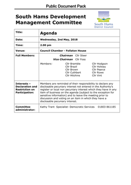 (Public Pack)Agenda Document for South Hams Development