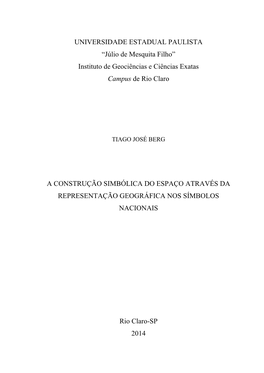 “Júlio De Mesquita Filho” Instituto De Geociências E Ciências Exatas Campus De Rio Claro