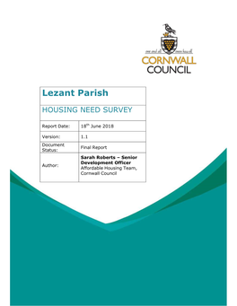 Lezant Housing Needs Survey Full Report
