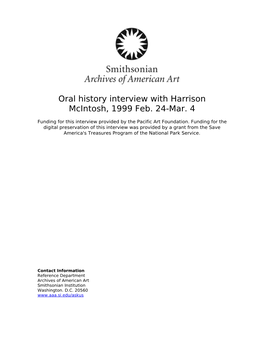 Oral History Interview with Harrison Mcintosh, 1999 Feb. 24-Mar. 4
