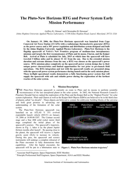 The Pluto-New Horizons RTG and Power System Early Mission Performance