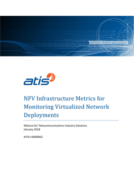 NFV Infrastructure Metrics for Monitoring Virtualized Network Deployments