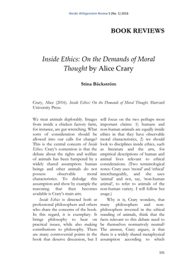 On the Demands of Moral Thought by Alice Crary