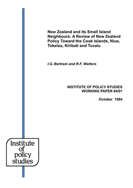 A Review of New Zealand Policy Toward the Cook Islands, Niue, Tokelau, Kiribati and Tuvalu
