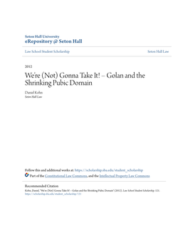 Â•Fi Golan and the Shrinking Pubic Domain