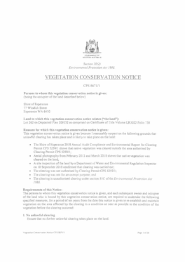 Vegetation Conservation Notice